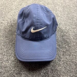 NIKE Featherlight Dri-Fit Blue Hat with Adjustable Velcro Strap One Size